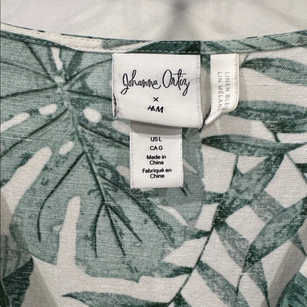 H&M x Johanna Ortiz Green Botanical Print Midi Dress - Picture 3 of 4